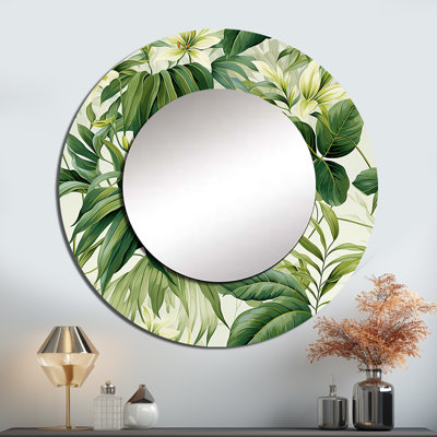 Rubeena Vintage Jungle - miroir mural décoratif de plantes, miroir rond Boho