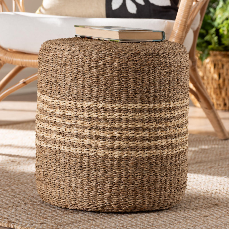 Tabouret d'appoint en bois massif Aaja Seagrass