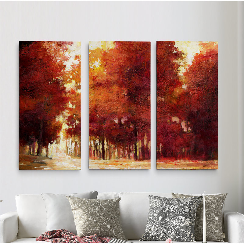 «Evening Light», ensemble de 3 reproductions d'art sur toiles, H 24 po x l 36 po x P 1,5 po