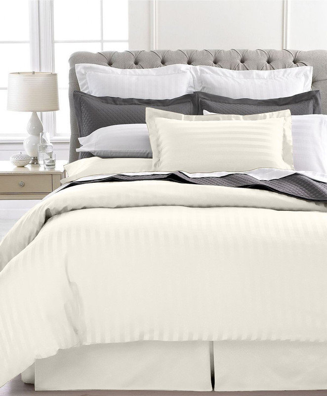 Modern & Contemporary Striped Duvet Cover, Silver, Twin XL Duvet Cover + 1 Standard Pillowcase