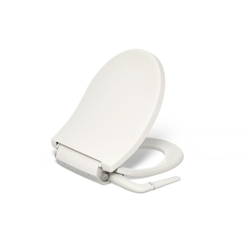 PureWash M250 Round Bidet Toliet Seat, Manual Non-Electric Bidets for Existing Toilets, Biscuit