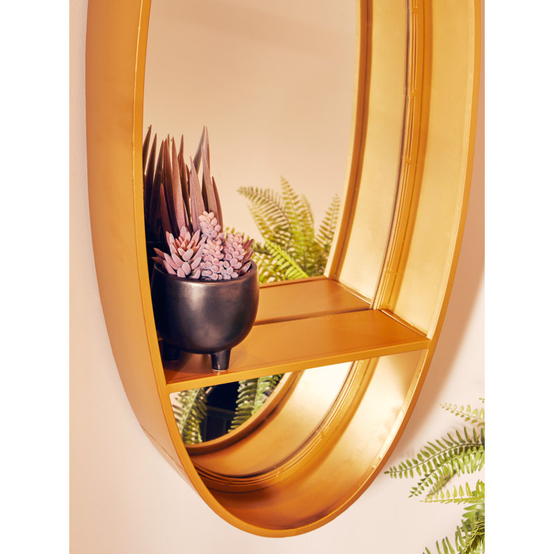 Alawna Metal Oval Mirror