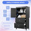 Armoire de rangement pour salle de bain, armoire avec deux portes et tiroirs, tablette réglable, panneau de fibres à densité moyenne-70618310