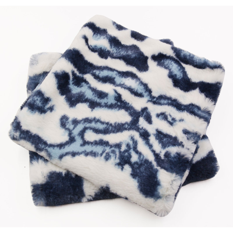 Animal Print Square Cushion Cover, Blue