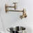 Kingston Brass Wendell Two-Handle 1-Hole Wall Mount Pot Filler Faucet with Knurled Handle-91118389