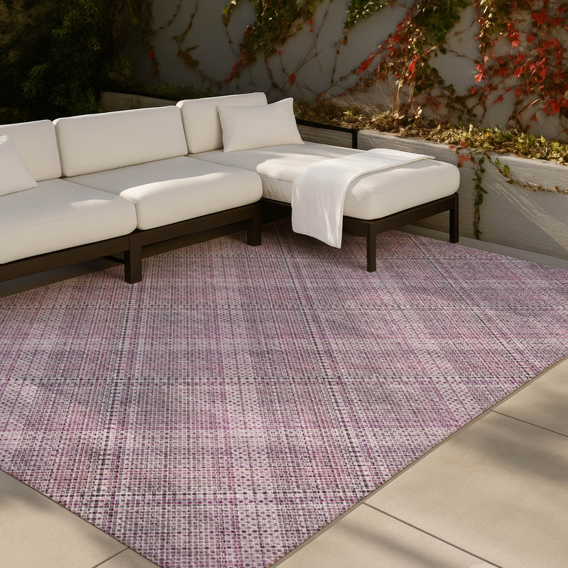 Tapis intérieur / extérieur lavable à la machine Chantille ACN2884, Rose, 8 pi x 10 pi