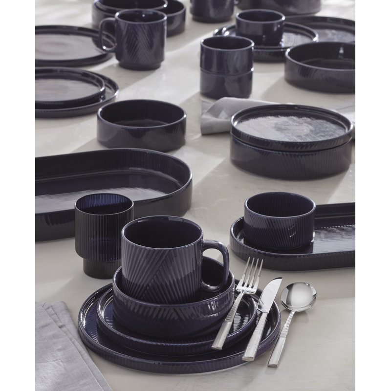 Modulus Mugs, Set of 4, Vapor, Black