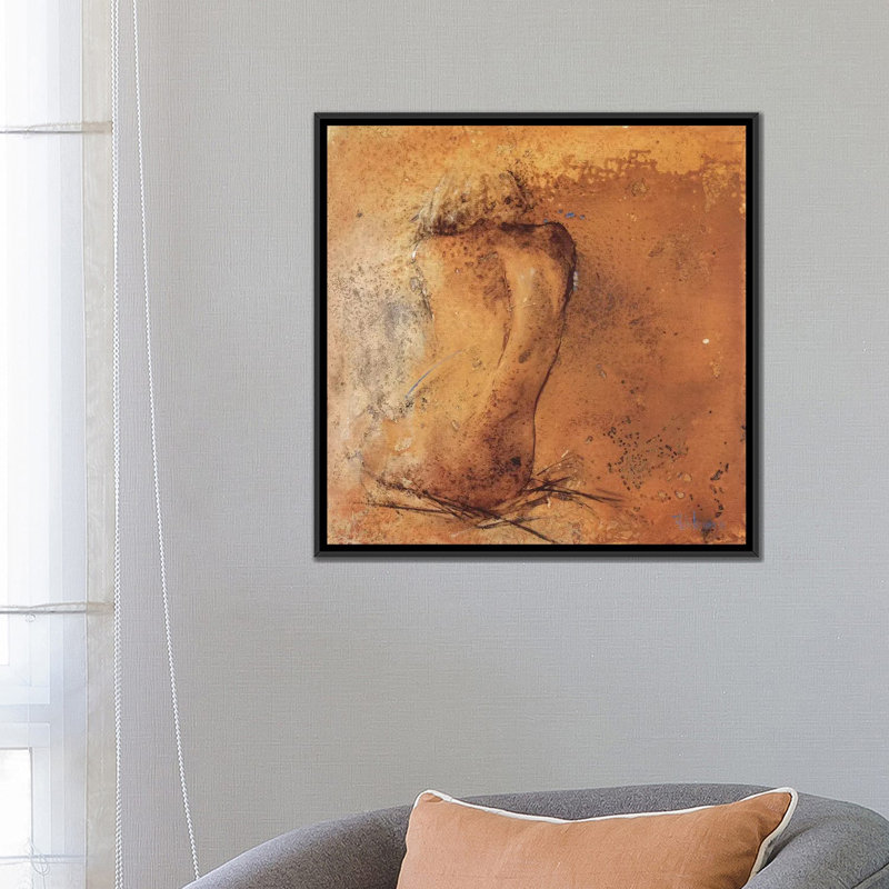 «Nude II», reproduction d'impression sur toile tendue, H 18 po x l 18 po x P 1,5 po, Toile avec cadre noir, Pas de tapis