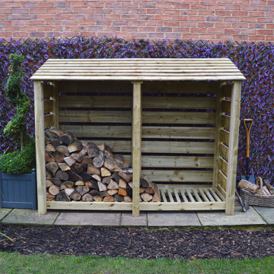 Troutville 230cm W x 80cm D Solid Wood Log Store