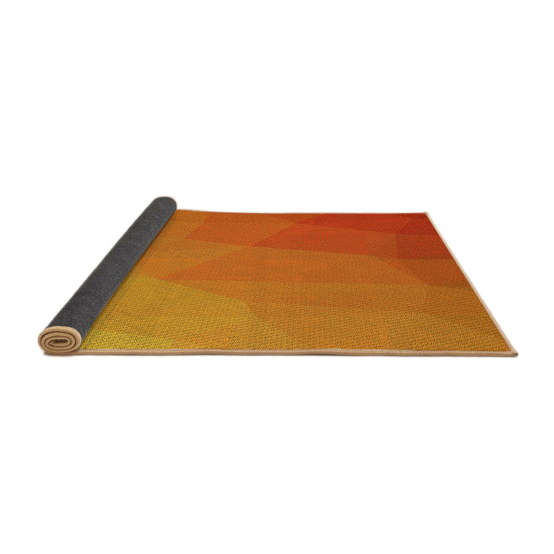 Tapis jaune à motifs 3827, Rond 8 pi