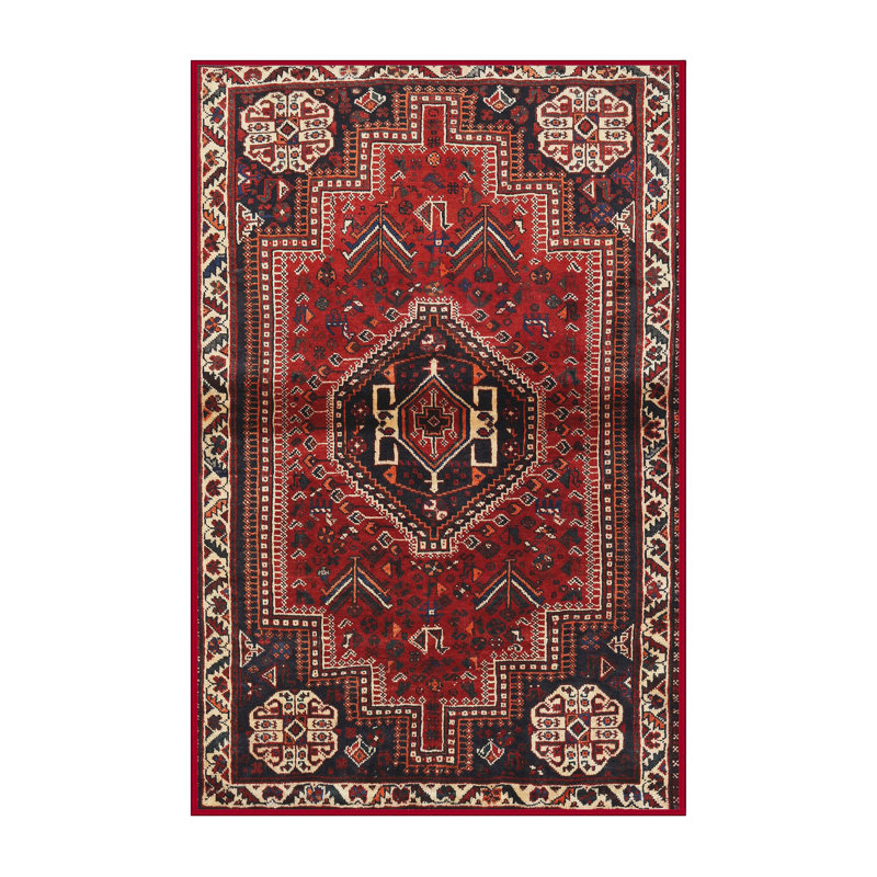 Tapis oriental noir / rouge, Rectangle 5 pi x 7 pi