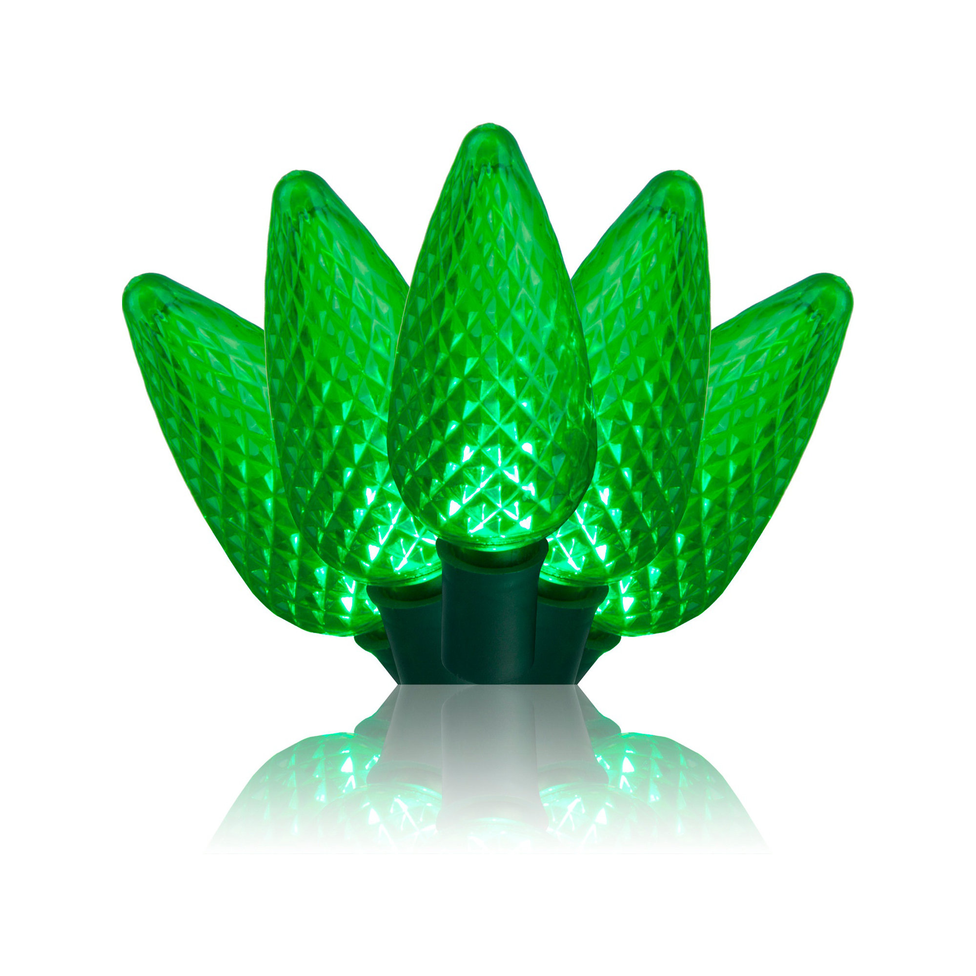 C9 LED Christmas String Light, Green, 25, 17' L