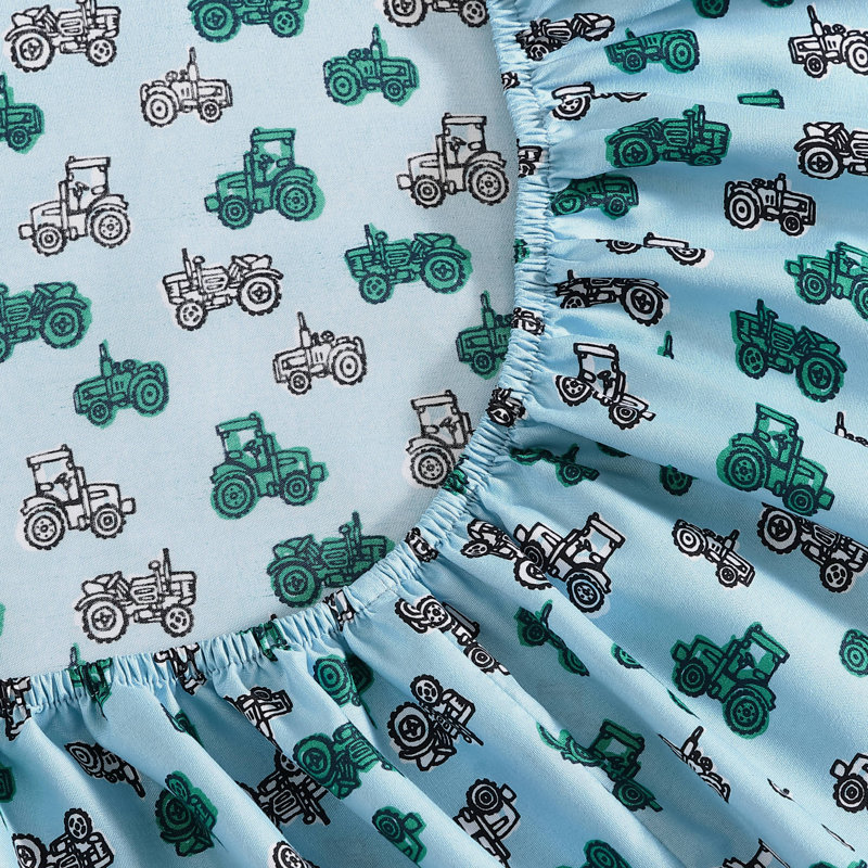 Little Rider Blue Twin Microfiber Kids Sheet Set