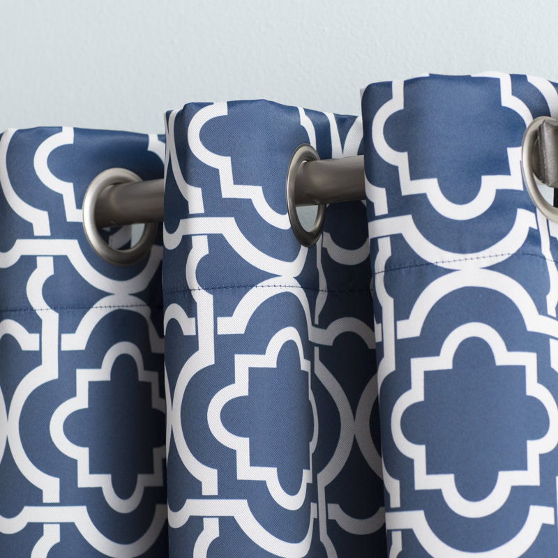 Rideau occultant et isolant en polyester - Basics by Wayfair ™, Bleu marine, l 40 po x L 84 po