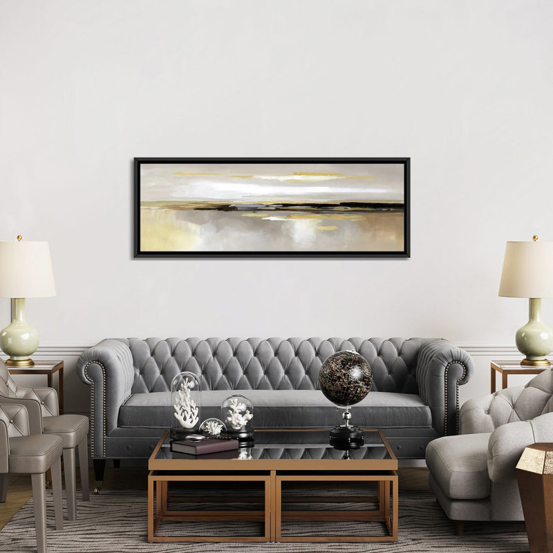 «Silver Lining», reproduction sur toile, H 20 po x l 60 po x P 1,5 po, Cadre noir