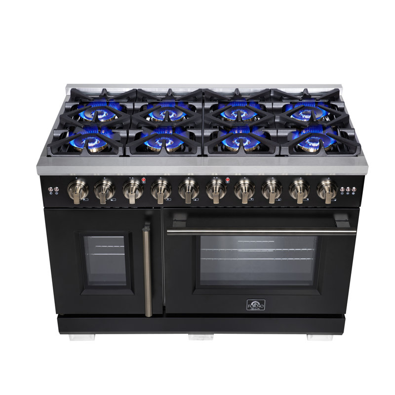 Cuisinière à gaz 48 portes Capriasca, Noir