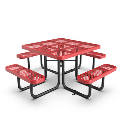 Table de pique-nique d'extérieur carrée en métal 46 personnes Darreyl