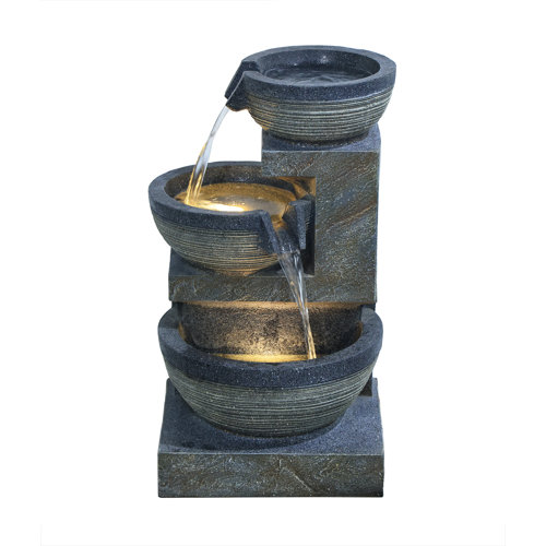 Hi-Line Gift Ltd. Weather Resistant Floor Fountain with Light & Reviews ...