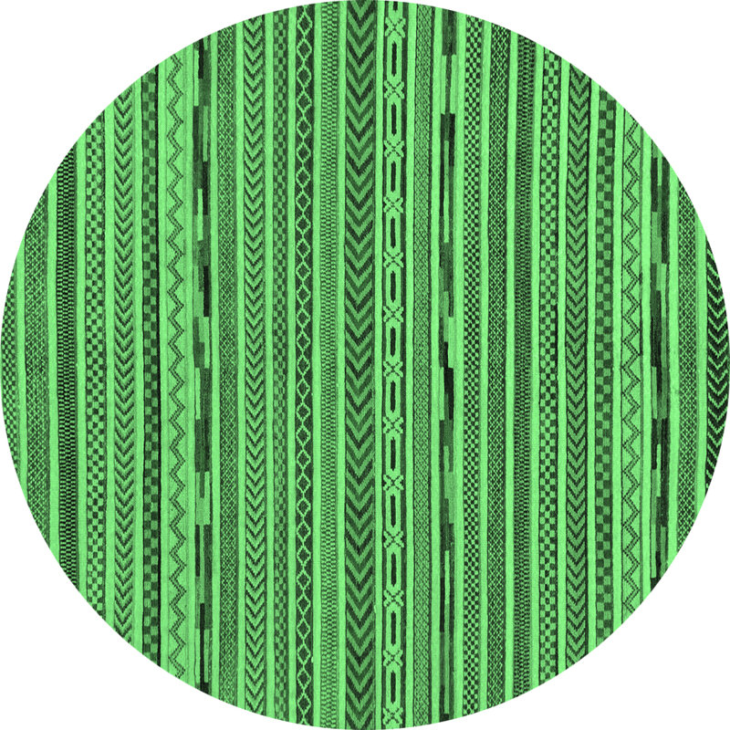 Kelina Washable Geometric Indoor Rug, Round 8'