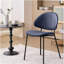 Chaises de salle à manger 4 pièces en cuir de polyuréthane, chaises de style moderne Mid-Century, avec dossier arqué, convenant aux salles à manger et aux cuisines (bleu)