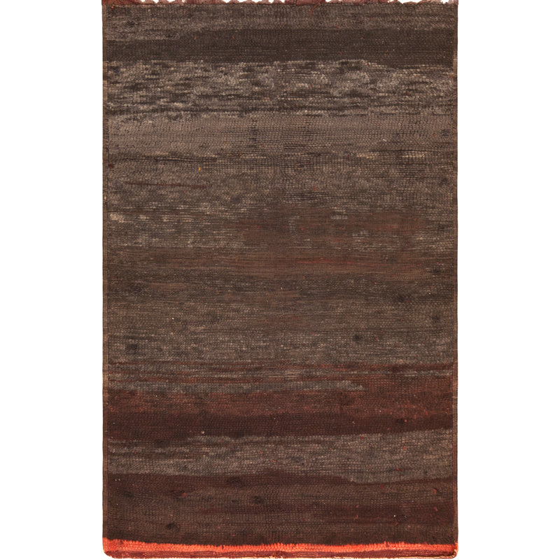 Tapis marocain brun chocolat rétro de la collection Nazmiyal 3 pi 7 po x 5 pi 9 po