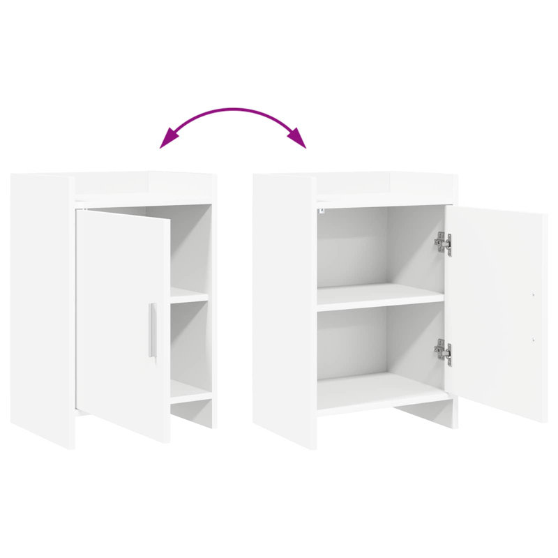 40 cm W Bedside Table, White