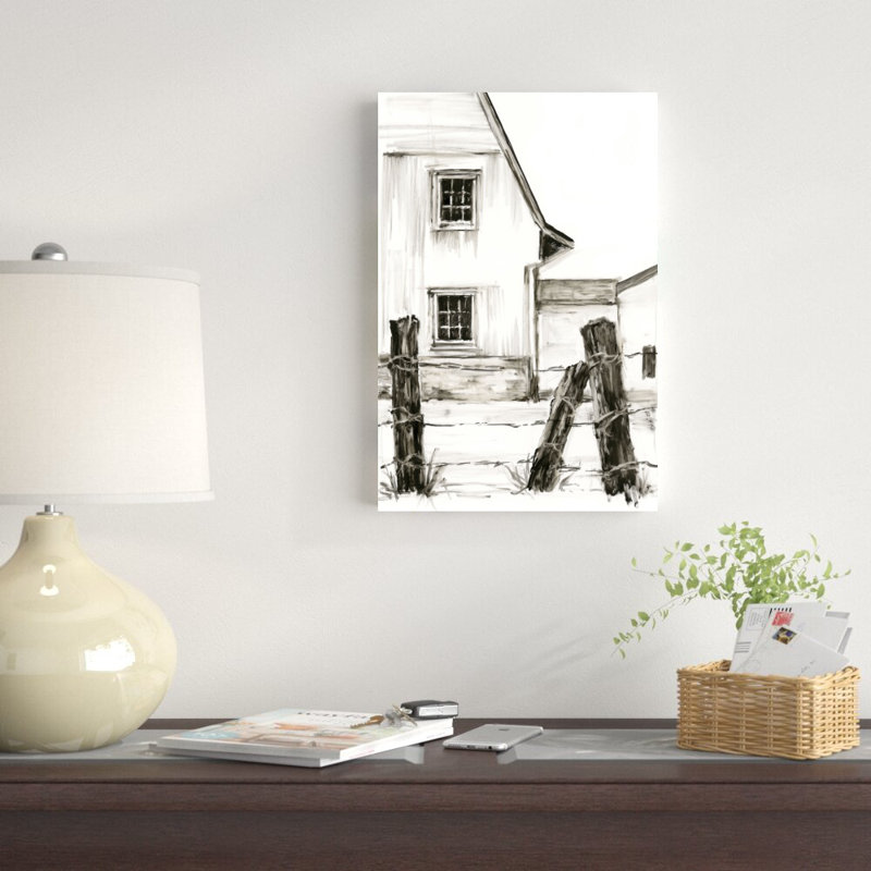 " Rustic Barbed Wire I " by Ethan Harper Painting Print, 18" H x 12" W