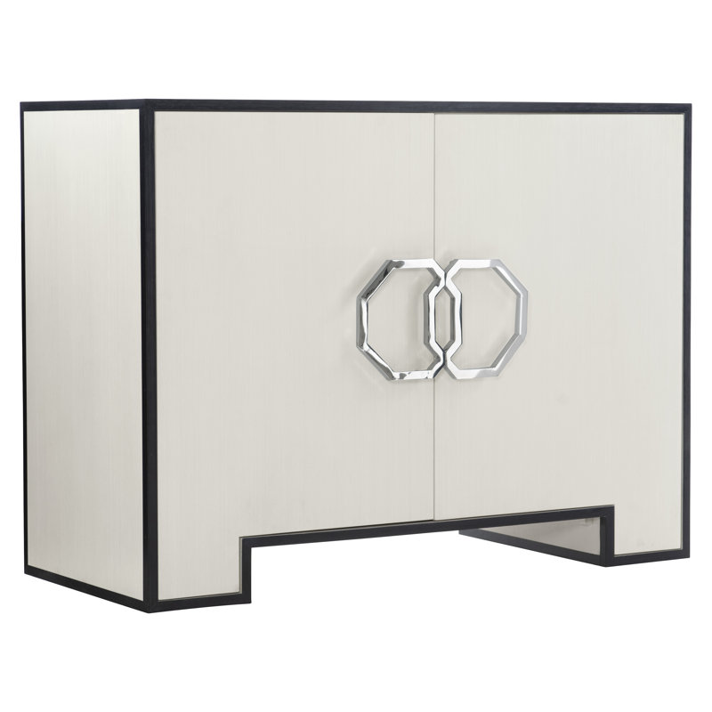 Elegant Onyx Black 2-Door Cabinet with Adjustable Shelving