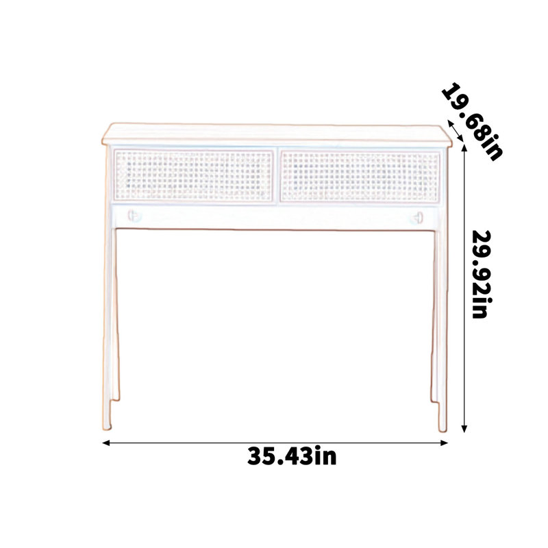 Bureau en bois de cerisier robuste, H 29,92 po x l 35,43 po x P 19,68 po
