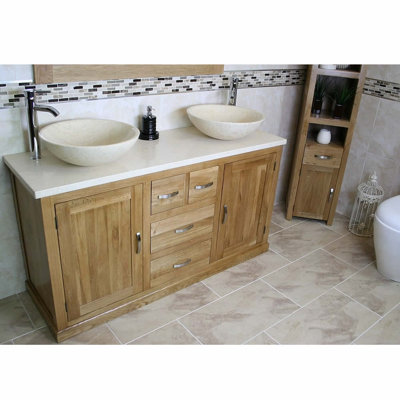 Dejong 1430mm Single Bathroom Vanity with Vessel Stone Basin