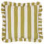 Linen Stripe Striped Green Square Cushion-125050857