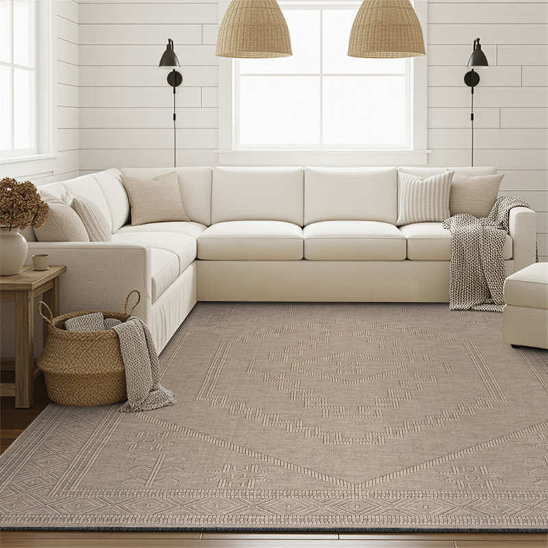 Tapis brun lavable à la machine Breleigh, Rectangle 7 pi 9 po x 10 pi 3 po