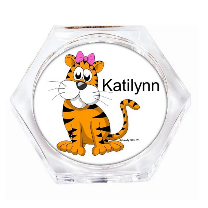 Ensemble de 4 sous-verres personnalisables Tiger, Oui