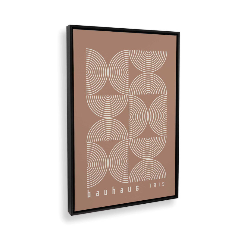 Impression sur toile Brown Bauhaus Composition II , H 18,75 po x l 12,75 po, Noir satiné