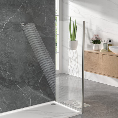Bras de douche de 6 pouces avec bras de douche mural en acier inoxydable avec couvercle et bride