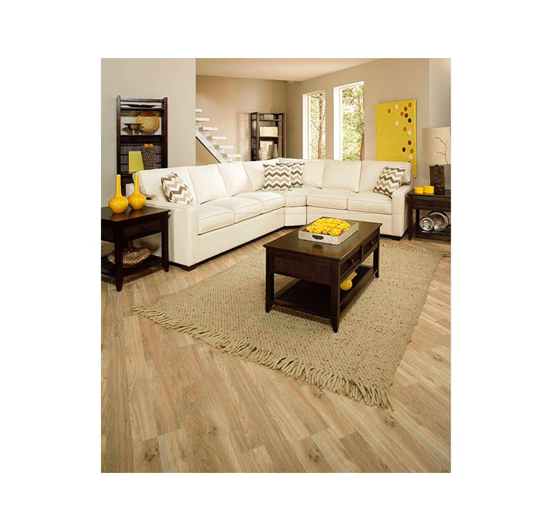 Gramercy Park Upholstered L-Shaped Sectional Symmetrical, White Sugar Performance, Java