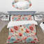 Beige And Coral Hydrangea Pattern Box Stitch Floral Duvet Cover-1187254468