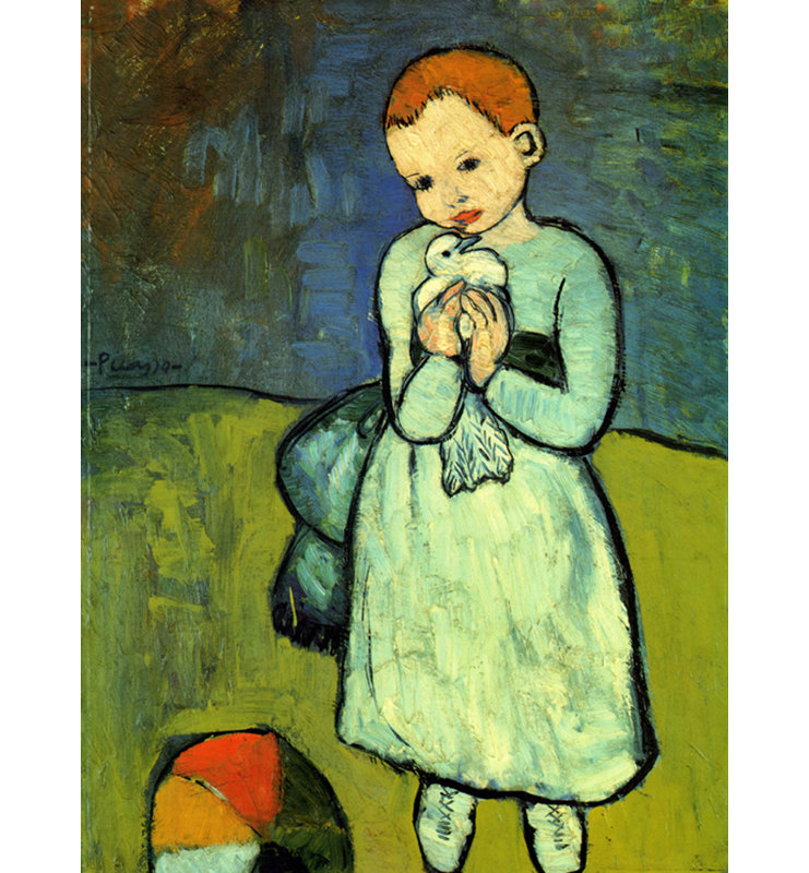 «Child with a Dove», enfant, 1990 MCG-PF1082, H 24 po x l 18 po