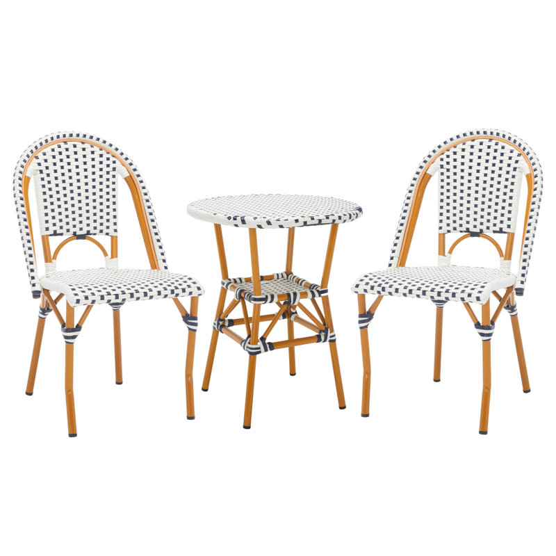 Ensemble bistro 23,75 po Adreian, Blanc / bleu, Brun