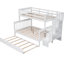 Lit superposé simple avec rangement, lit gigogne simple et garde-corps - Bois massif blanc pour la décoration de la chambre à coucher-130155327