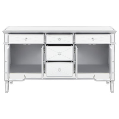 Luxury Build - Malama 5-Drawer Mirrored Storage Accent Cabinet Silver