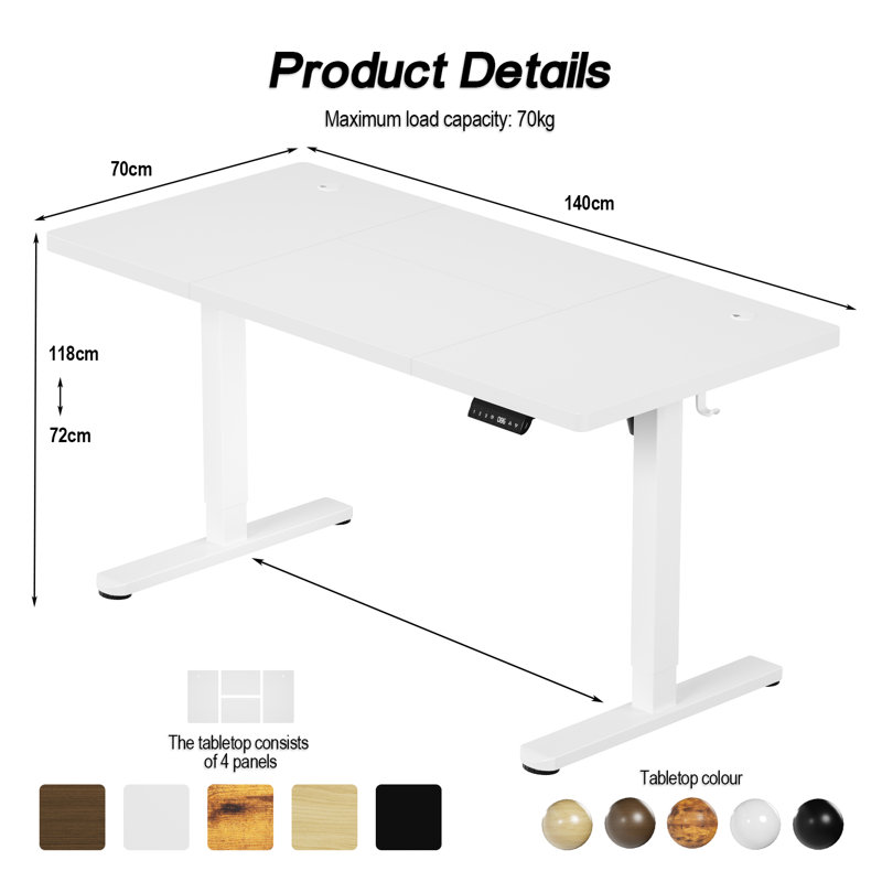 Steel Standing Desk, White