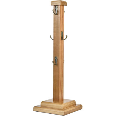 Rustic Coffee Mug Tree Stand, Solid Wood Holder For 6 Mugs, Space-Saving Kitchen Organizer, Stylish And Sturdy Cup Display Rack, Brown