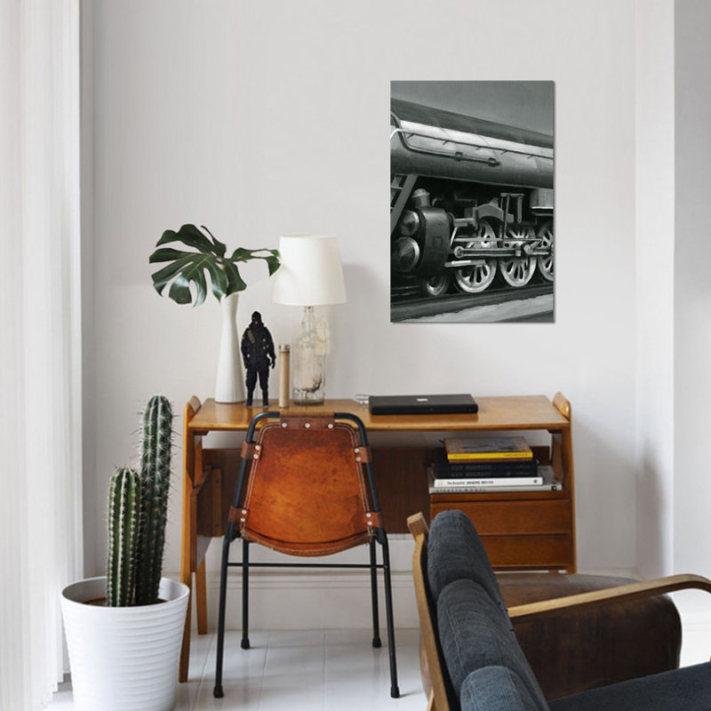 « rétro locomotive ii », reproduction d’art sur toile, H 26 po x l 18 po x P 1,5 po