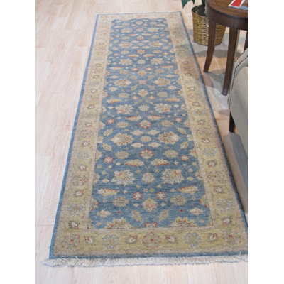 Tapis oriental bleu violet / bleu en laine noué à la main Violet Agra