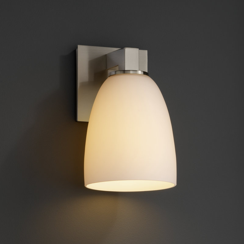 Ainura Glass Armed Sconce, Opal, Nickel