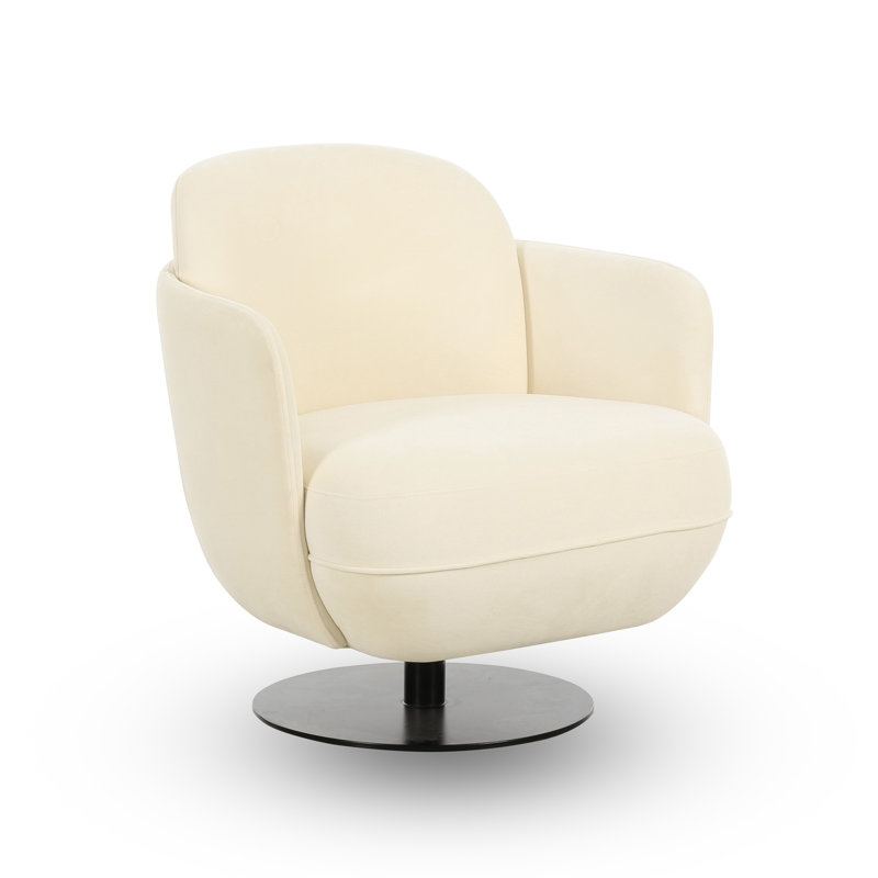 Chaise pivotante Solange, Crème, crème