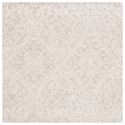 Tapis en laine / coton touffeté à la main Bathelda beige / ivoire