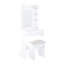 Space - Saving Dressing Table, White, With 3 Level Dimmable Led Lighting, 2 Drawers, Ports, Ac Outlets, And Shelf, Includes Stool Hidden Storage,