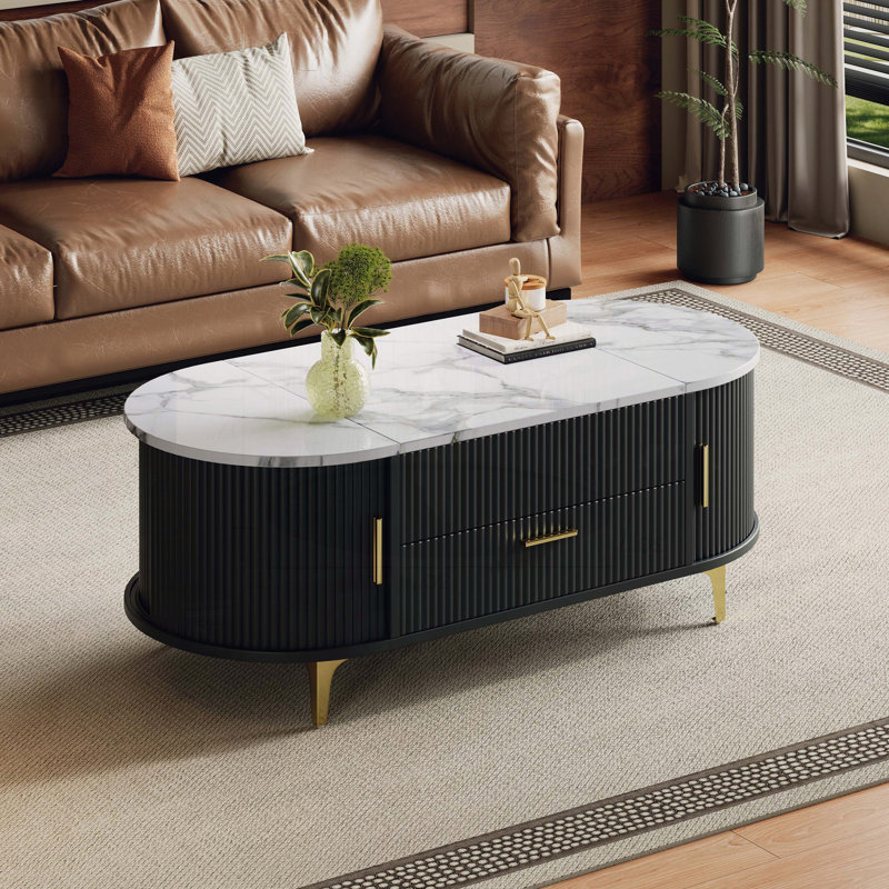Table basse à plateau relevable avec rangement